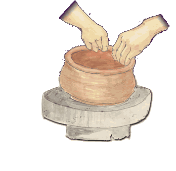 Throwing a lump of clay